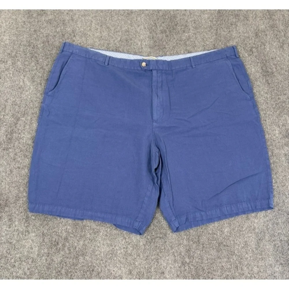 Peter Millar Seaside Collection Shorts Mens Navy Blue Linen Cotton SIlk Size 52R